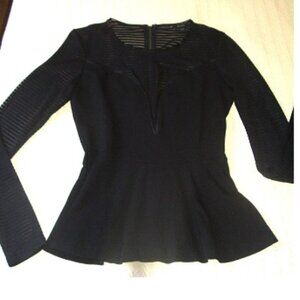 Guess Y2K Black Mesh Sheer Top Fit + Flare Goth Whimsigoth Witchy Fairy Size S